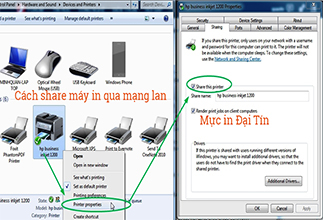 Hướng dẫn share máy in trong mạng LAN